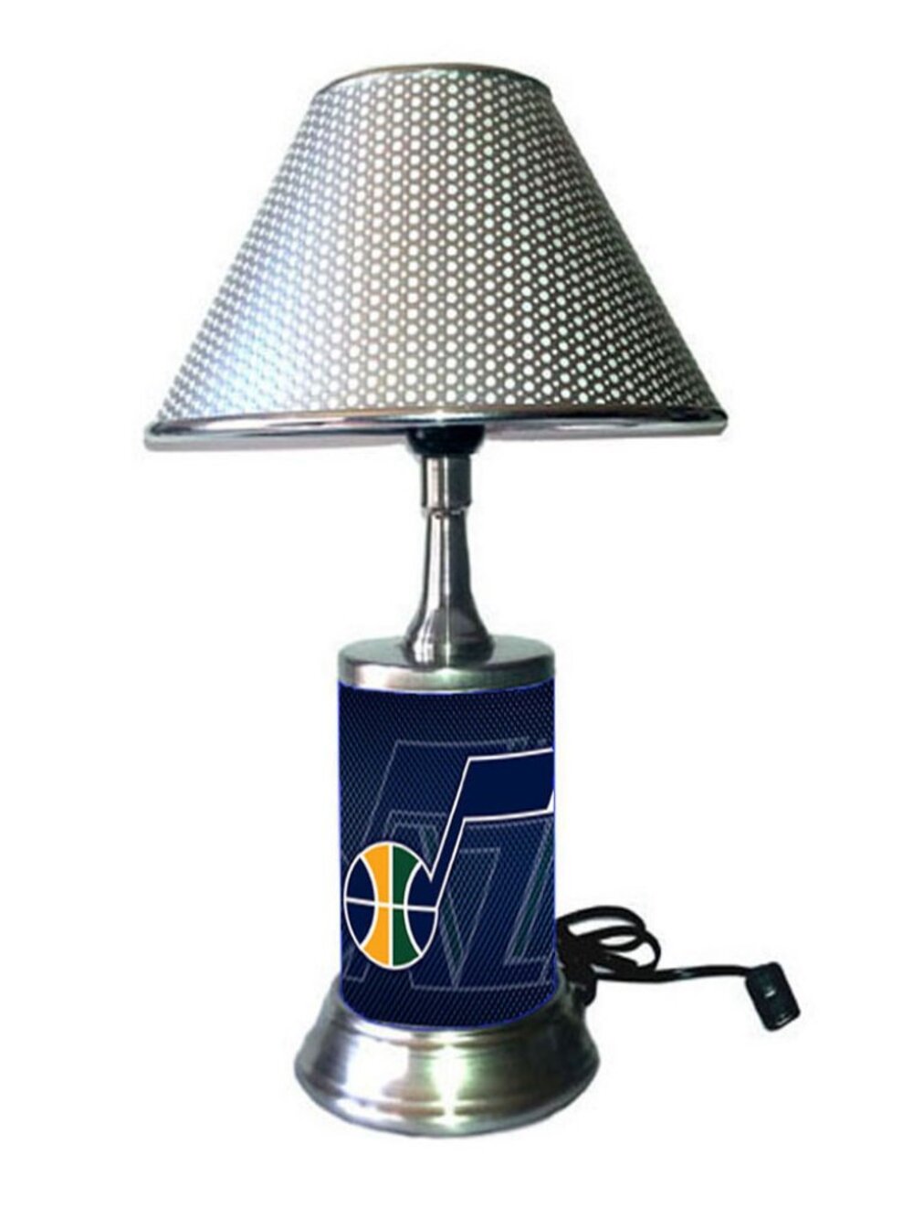 Utah Jazz table lamp with chrome finish shade